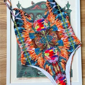Colorful High Cut One Piece Swimsuit